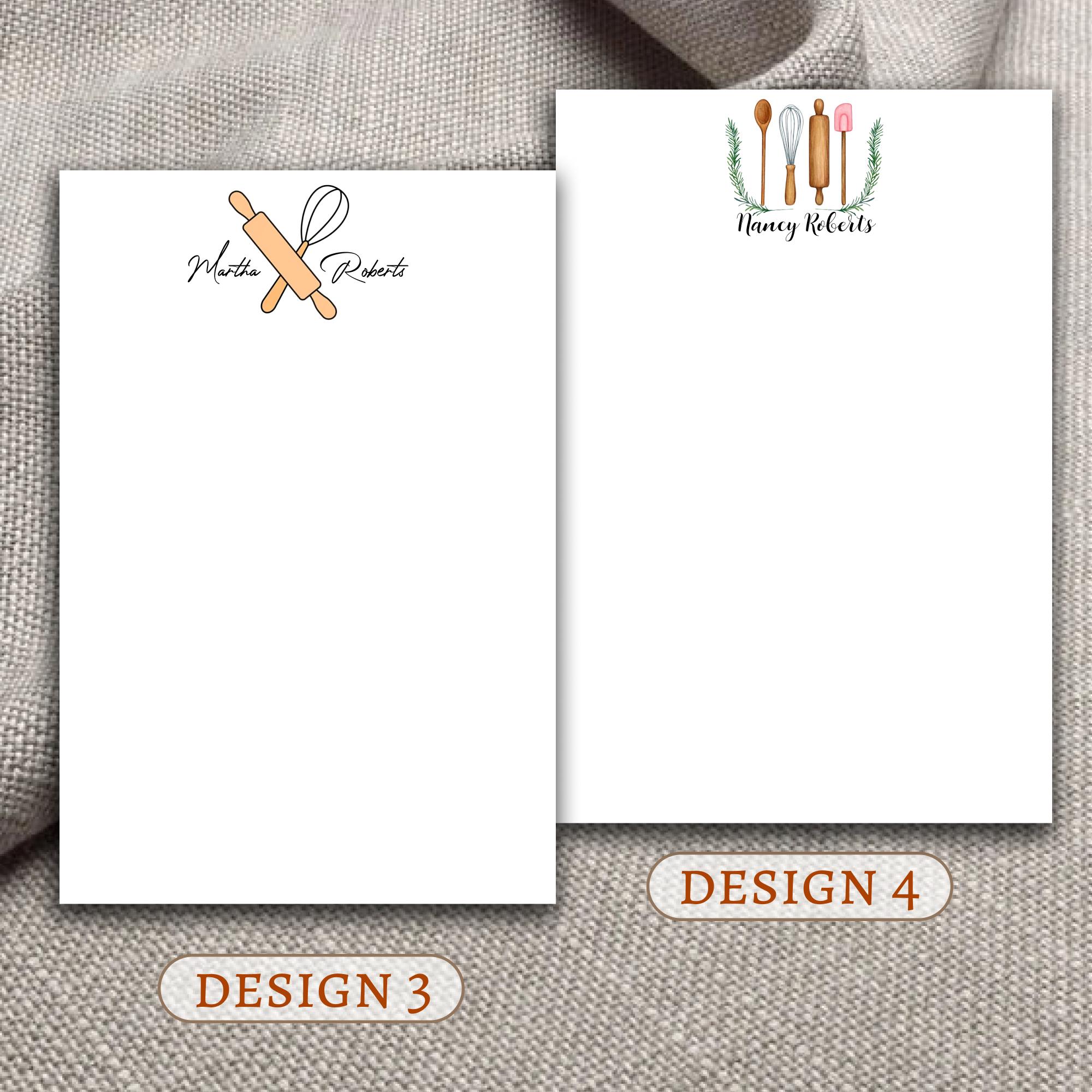 Personalized Baking Notepad – Custom Name Pad With Bread, Mixer Design ...