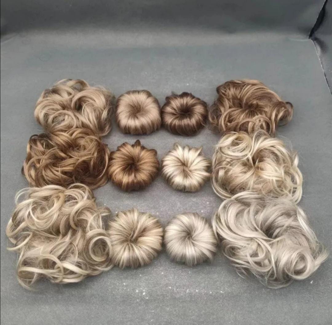 Messy Bun Extension, Human Hair Bun Extension, Elastic Hair Tie, Donut Up Do, Human Hair Extensions