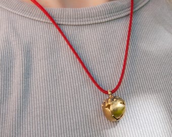 Carpathian Bell Charm Pendant Boho jewelry Ukrainian Style amulet Ethnic Hutsul handmade designer Ancient folk fashion brass choker