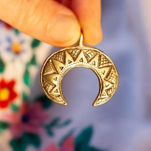 Moon necklace Viking jewerly Fertility female pendant  Lunula Artisan amulet lunar goddess Ukrainian gift for women Coachella jewelry