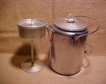 Coleman Aluminum 9 Cup Camping Hiking Percolator Coffee Pot