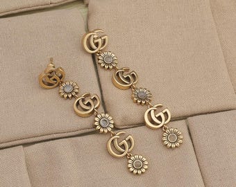 Pendientes vintage para mujer, pendientes de margaritas, regalo de cumpleaños para esposa, regalo para mejor amiga.