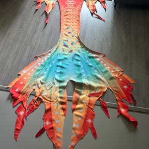 スイミング写真撮影用オレンジマーメイドテール - サイズXXS