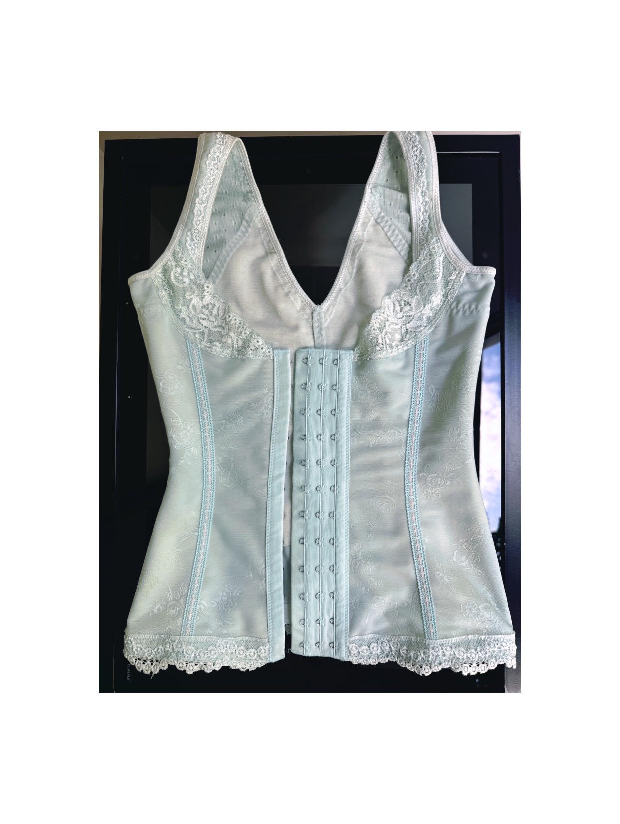Yummy Bee - Corsetto Donna Broccato Avorio - Body Shaper Nero Costume - Taglia Forte (Nero, 34