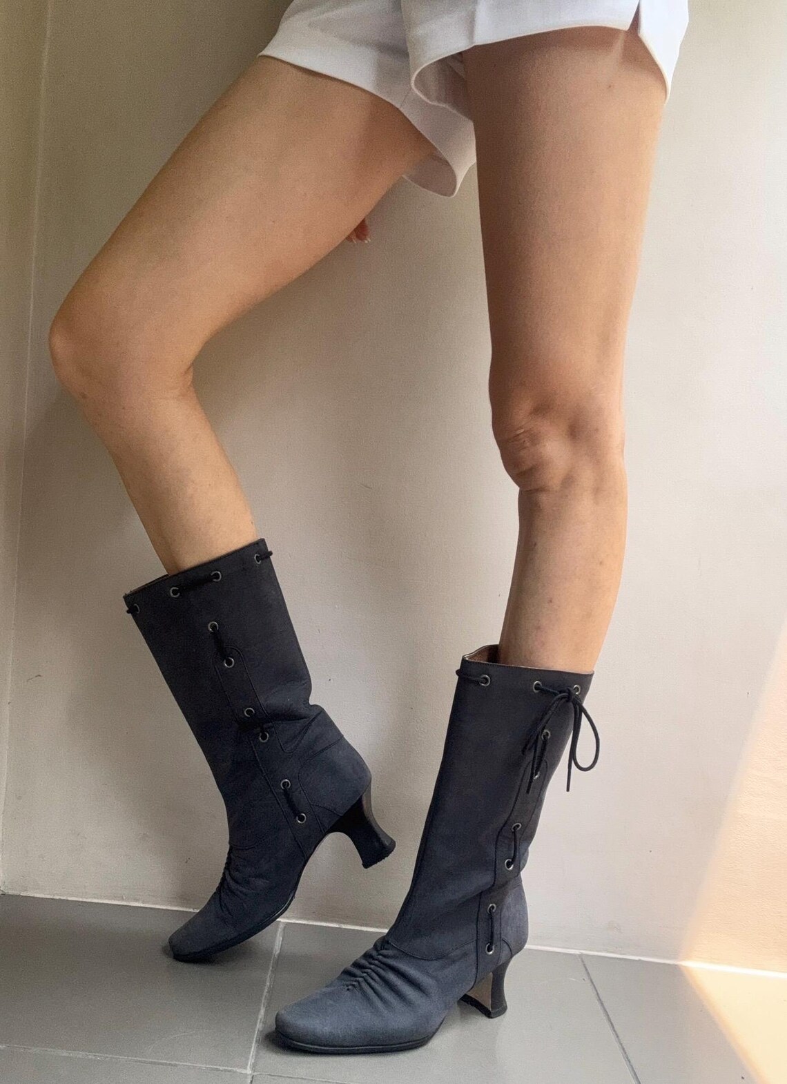 Comfortable women's retro-style boots Japanese-inspired vintage boots with a low comfortable heel for autumn, foto 4 di 5