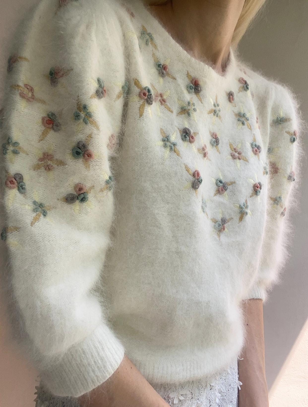 【2plan】23FW★ [MADE] Angora embroidery warmer polar tee Angora Warmer Polar T-shirt (5color) - N MORED | 60% - Asian