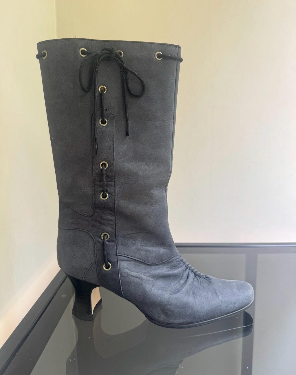 Comfortable women's retro-style boots Japanese-inspired vintage boots with a low comfortable heel for autumn, foto 1 di 5