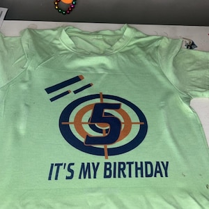customized nerf bday shirt for child