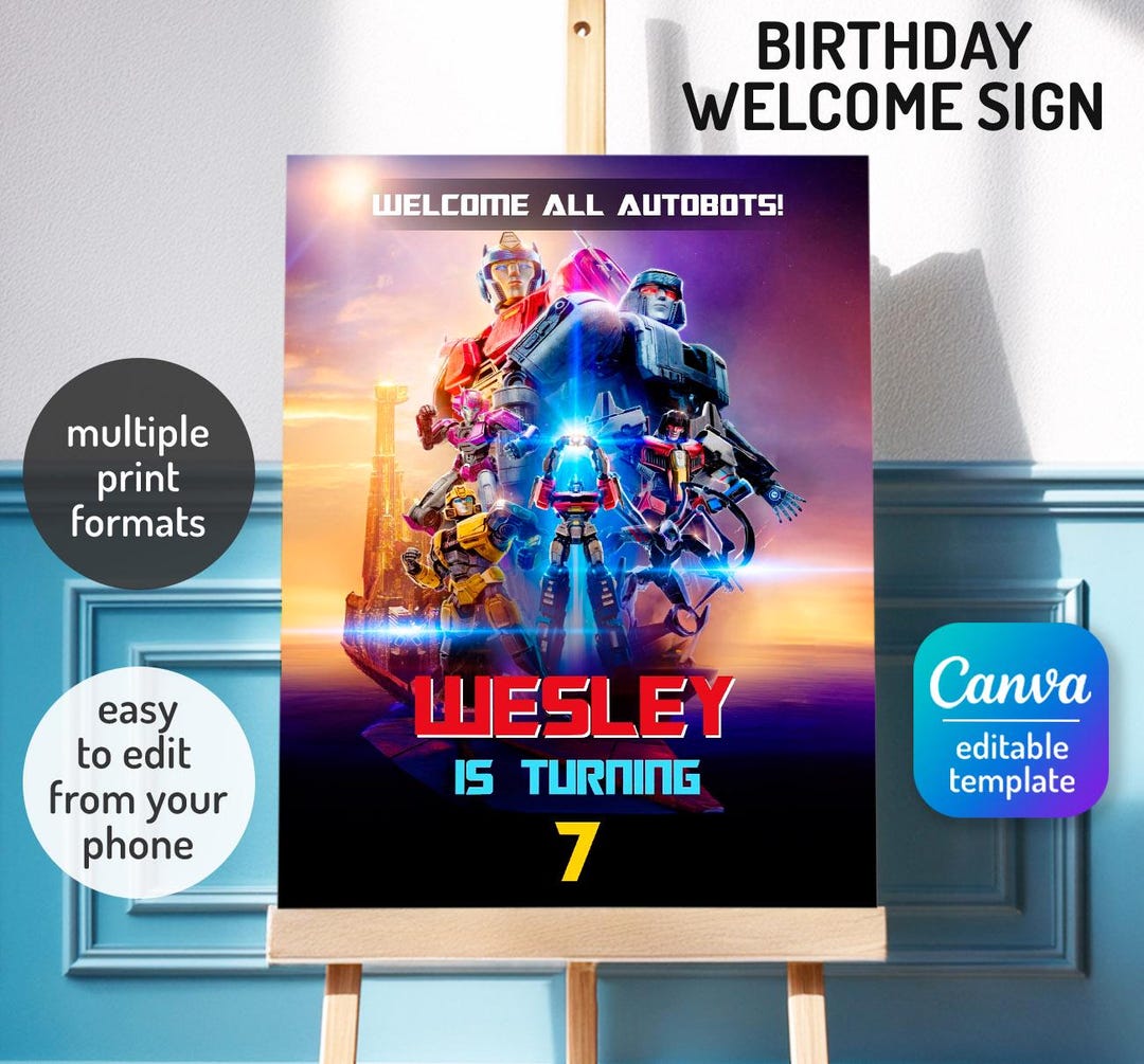 Transformers One Welcome Sign In, Printable Birthday Party Rescue Bots ...