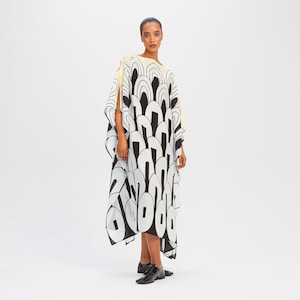 Luxury Free Size Kaftan Dress – Handmade, Boho, Elegant, Flowy – Perfect for Beach, Lounge, Party, Resort & Travel Wear – One Size Fits All