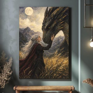 Manon Blackbeak & Abraxos Digital Wall Art, Throne of Glass Poster, Sarah J Maas Inspired Fantasy Print, Bookish Decor, Romantasy Gift