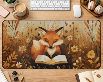 Fuchs Schreibtischmatte gemütliche Schreibtischunterlage Tierliebhaber Schreibtisch Dekor süsser Fuchs Gaming Schreibtisch Accessoire Leseecke Mauspad Bücherwurm Geschenk