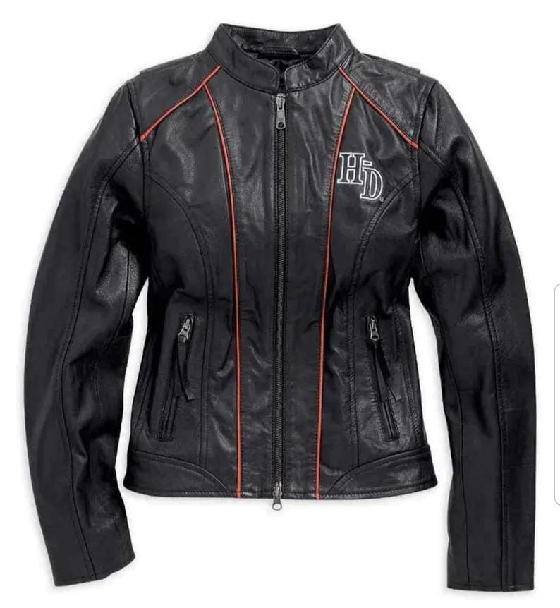 Veste Femme Harley-Davidson Noire Avec Broderies - Taille S - Occasion Très Bon état