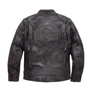Harley Davidson Dauntless Convertible 2 en 1 Veste en cuir de vachette véritable pour homme