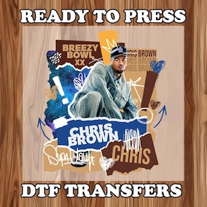 Chris Brown Dtf, Chris Brown Signature Design, Christ Brown Shirt Designs, Ready to Press Heat Transfers, Breezy Bowl Tour Dtf, CB Fan Gift