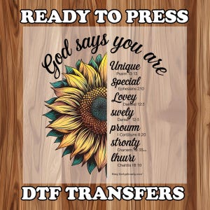 God Says You are Special Dtf , Christ Dtf ,Christian Dtf ,Bible Dtf,Ready to Press,Religious Transfers,Faith Transfers, Jesus Transfers
