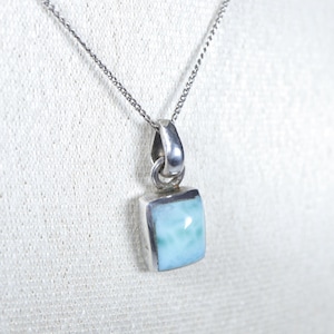 Vintage Sterling Silver Larimar Pendant Necklace 925