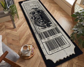 Alfombra con temática de cine, alfombra decorativa para sala de cine en casa