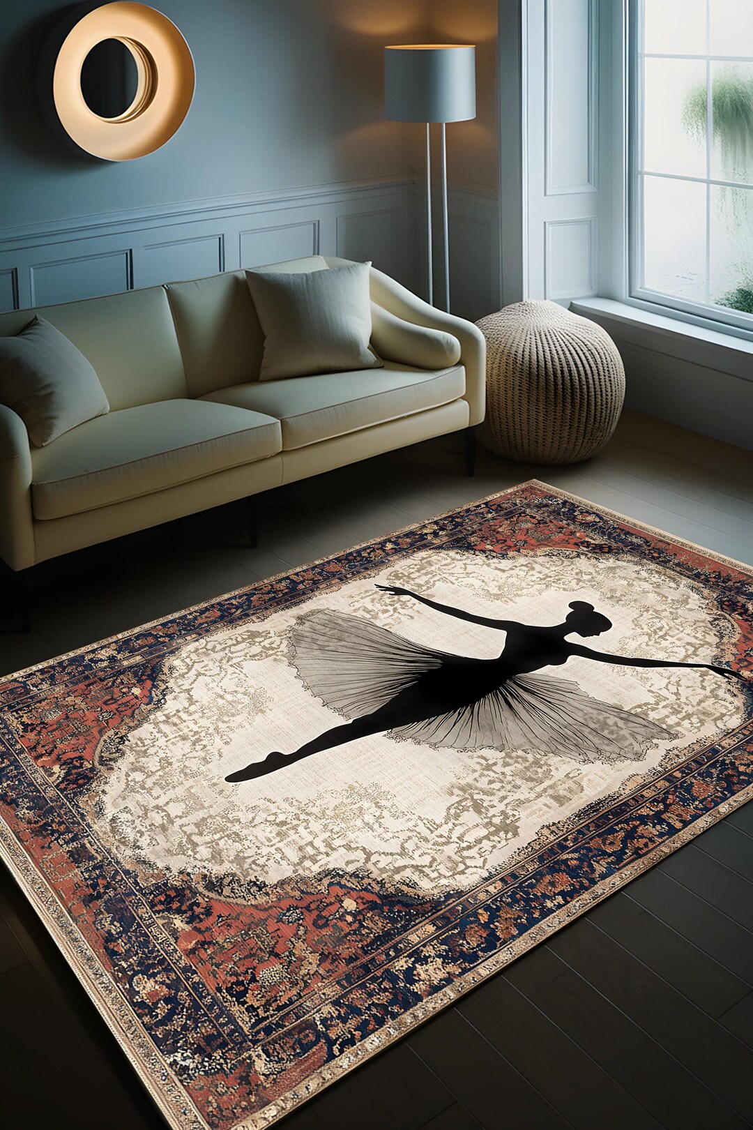 Ballerina Area Rug, Elegant Dance Floor Mat, Ballet Lover Home Decor ...