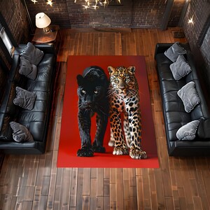 Anteater Rug Luxury Panther & Leopard Area Rug, Bold Animal Print Carpet, Modern ...