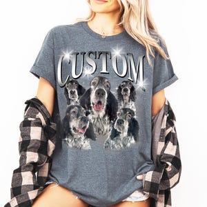 カスタム犬Tシャツ、カスタムペットブートレグ、犬ママTシャツ、面白いカスタムデザインシャツ、写真家Tシャツ、90年代のヴィンテージ女性用Tシャツ