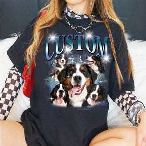Custom Dog Tee, Design a Shirt, Dog Owner Gift, Photo on T-shirt, Custom Name Shirt, Dog Dad Shirt, Vintage Retro Tee, Gift for Couples