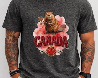 Canada Football Jersey Beaver Soccer Fan Shirt Maple Leaf Graphic Tee North America Apparel Oh Canada Crest Top Sports Fan Souvenir Gift