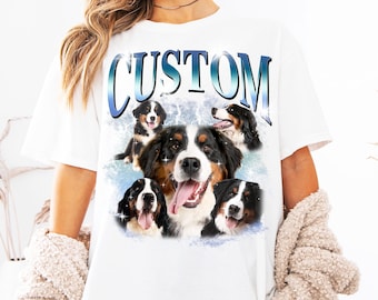 Camisetas pirata personalizadas para perros, camiseta personalizada con collage de fotos de mascotas de los años 90, regalo divertido para amantes de los perros, camiseta personalizada con retrato de mascota, regalos para amantes de los perros