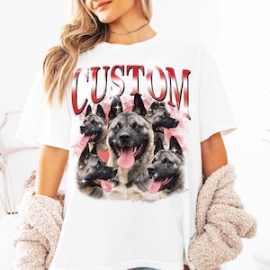 Benutzerdefinierte Hunde-T-Shirt, benutzerdefinierte Baumwoll-T-Shirt, Hundemutter-Shirt, personalisierter Text, benutzerdefiniertes Haustier-Shirt, Geburtstags-Rap-Shirt, niedliches grafisches T-Shirt