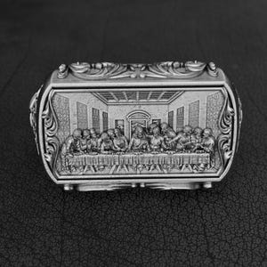 Last Supper Signet Ring for Men, Sterling Silver Christian Ring, Religious Artwork Jewelry, Jesus and Apostles Ring, Faith Gift for Men