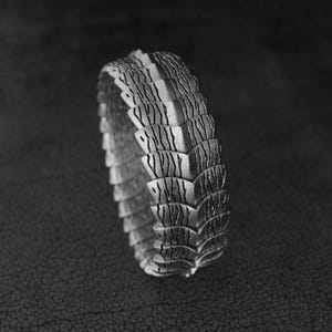 Dragon Scales Handmade Sterling Silver Men Band Ring, Dragon Scale Wedding Ring, Dragon Scale Men Wedding Band, Fashionable Men Band Jewelry