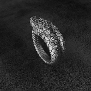 BySilverStone Snake Sterling Silver Men's Ring - Handmade Serpent Design, Oxidized Finish, No Gem - View #6
