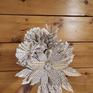 Handmade Book Page Mixed Bouquet – Upcycled Book Art–Literary Gift for Book Lovers