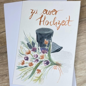 Klappkarte mit Umschlag, zur Hochzeit, Hochzeitskarte, Geschenkkarte, Gratulationskarte, A6 Karte, Glückwunschkarte Hochzeit,