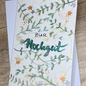 Hochzeitskarte, Glückwunschkarte zur Hochzeit, Gratulalation Karte Hochzeit, Karte Trauung, Klappkarte mit Umschlag Hochzeit, Geschenk Karte