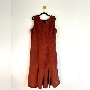 Vintage Molato Brown 80&#39;s 90&#39;s Cotton Maxi Dress - Boho Cottagecore Lagenlook Sleeveless XL