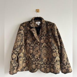 Vintage Erin London Baroque Brocade Blazer | 90s Tapestry Jacket Size 1x
