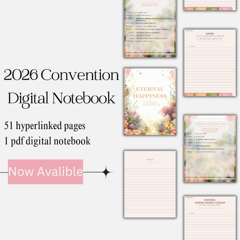 2026 Eternal Happiness Convention Digital Notebook | Hyperlinked JW PDF ...