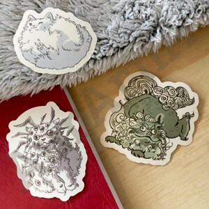 Pack de 3 stickers | autocollants chat - Chat-créatures / Creature-Cats