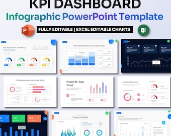 KPI Dashboard Infografik Power Point Vorlage | Business Performance Tracking PPT