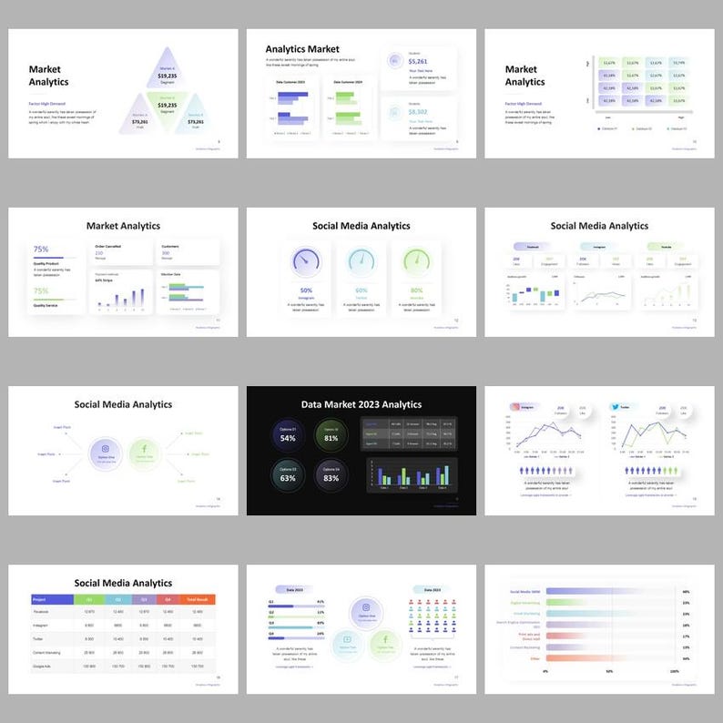 Analytic Market Powerpoint Template | Data-driven Business Slides ...
