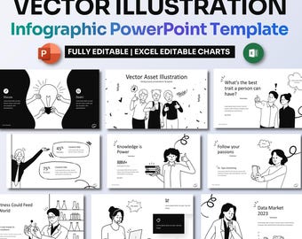 Vektor-Illustration-Asset Power Point Vorlage | Bearbeitbare Geschäftsgrafiken und Symbole
