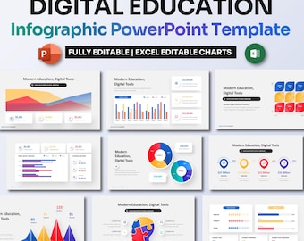 Digital Education Infographic PowerPoint | E-Learning & Online Course Slides