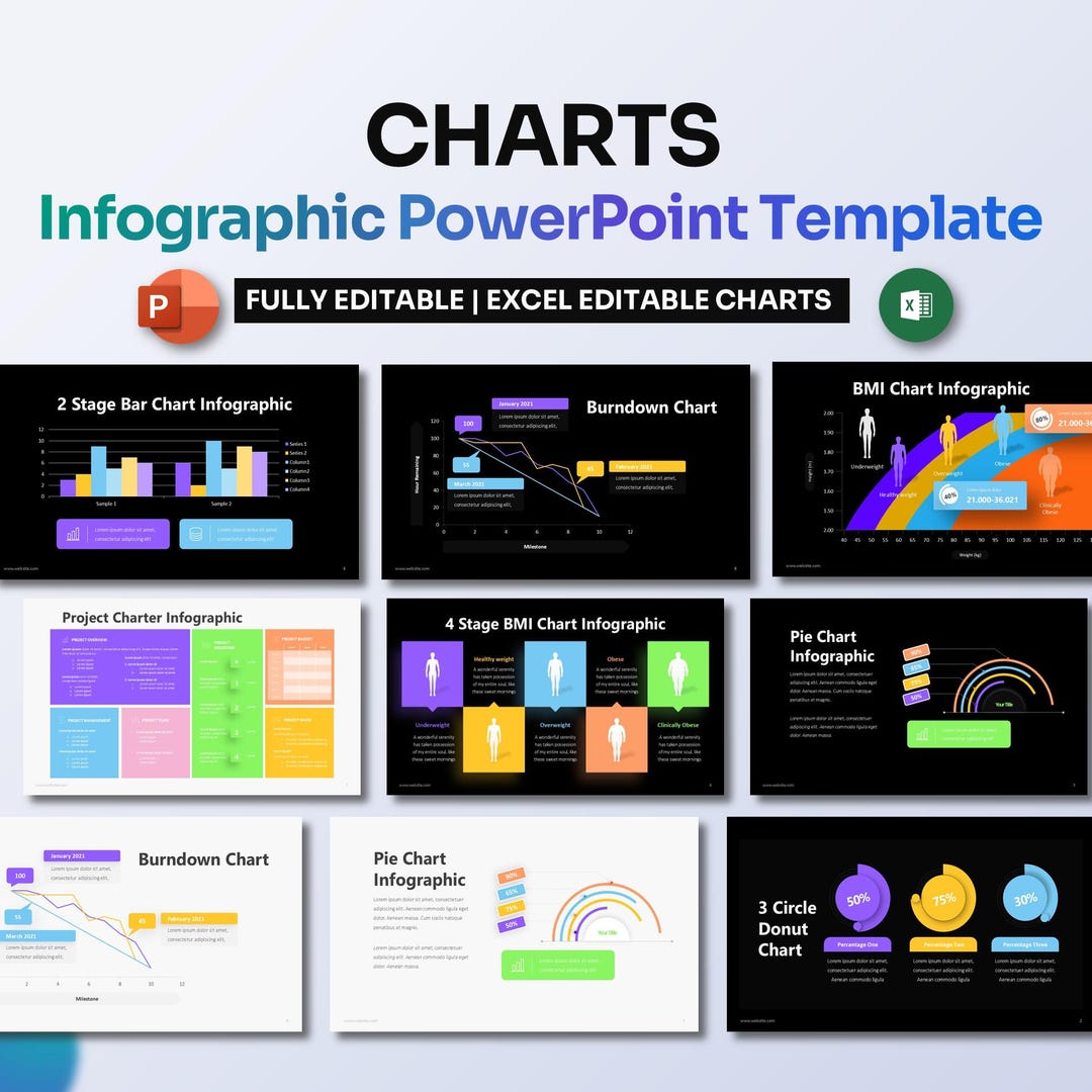 Chart Infographic Powerpoint Template | Data Visualization & Analytics ...