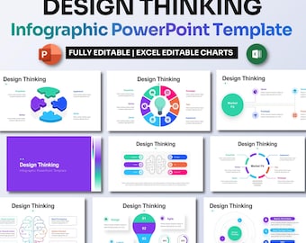 Design Thinking Infografik Powergold | Innovation & Problemlösung Slide Deck