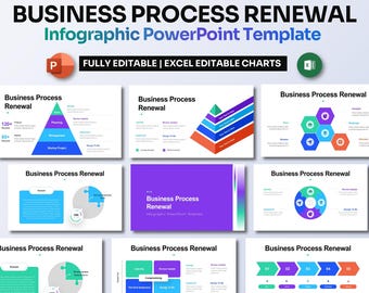 Business Prozess Erneuerung Infografik Powergold | Bearbeitbare Strategie & Arbeitsablauf PPT