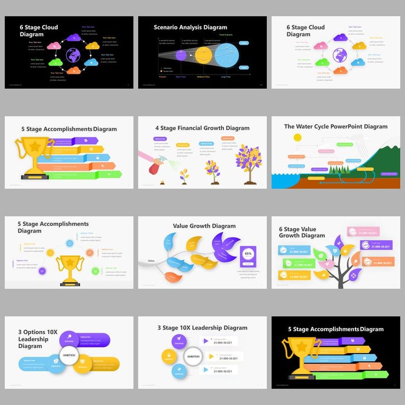Diagram Infographic Powerpoint Template | Editable Data Flow & Business ...
