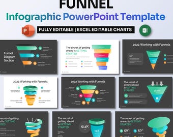 Trichter Infografik Power Point Vorlage | Kunden-Journey & Verkaufsstragie PPT