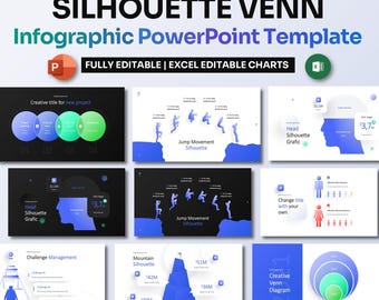 Silhouette Venn Infografik Powergold | Abbildung von Geschäftsprozessen