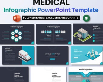 Medizinische Infografik Power Point Vorlage | Gesundheit & Wellness Daten-Visualisierung